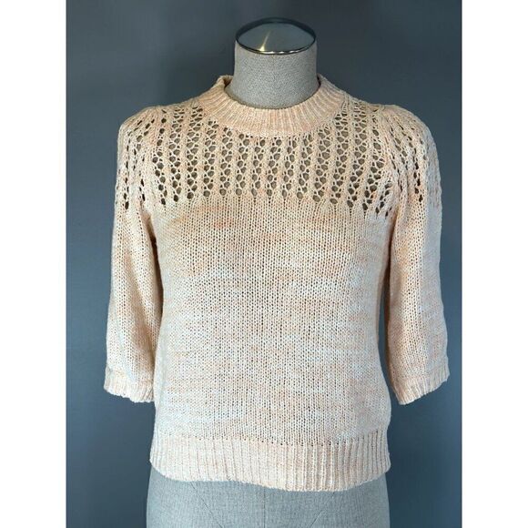 Joie Una Open-Knit Sweater in Melon Size XS - Picture 1 of 5